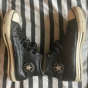 Black, leather Converse High-tops